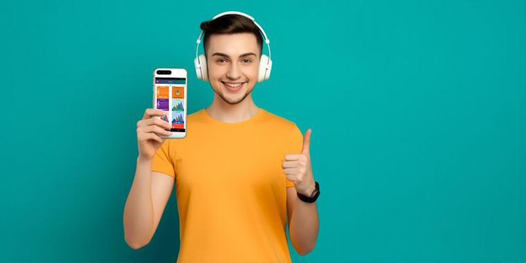 Young man using the Therapeutic Listening program.