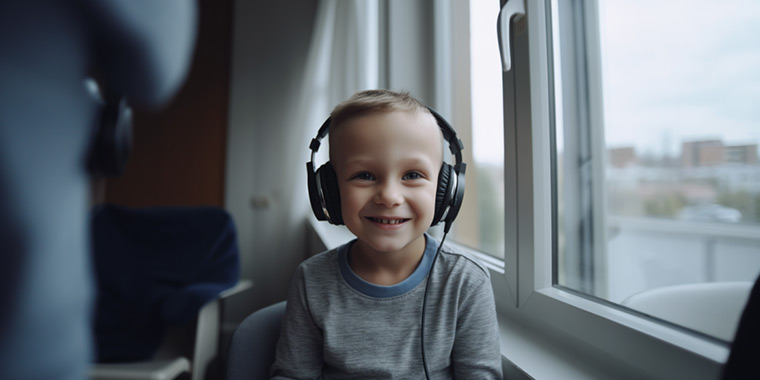 Kid doing a Listening Therapy